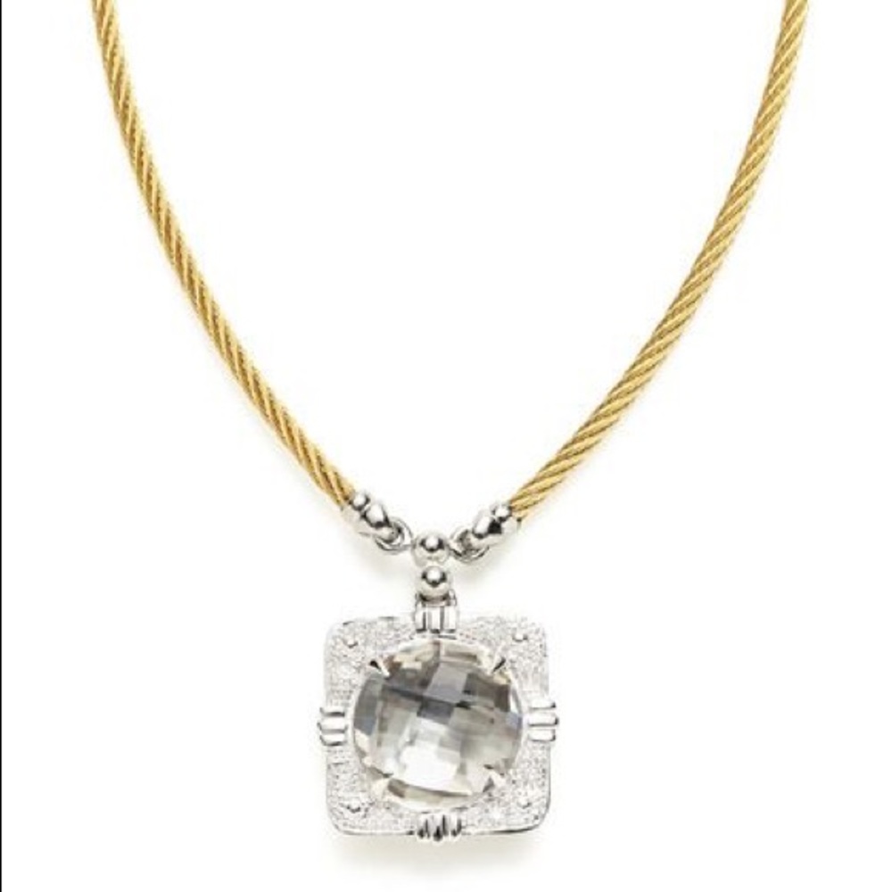 CHARRIOL WHITE TOPAZ 18k Gold & Steel Necklace!!!